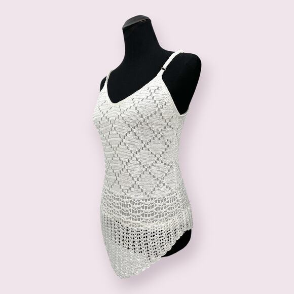 Martina Vidal Burano M Italian Luxury Lace Crochet Knit Tank Top Sleeveless Boho - Picture 4 of 9